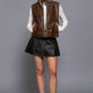 Wash Effect Faux Leather Vest