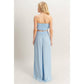 HF25E001-SET-Ruched Top And High Waist Pants Set