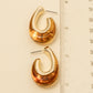 Resin And Metallic Oval Hoop Earrings