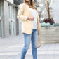`"._ Woven Solid Classic Blazer