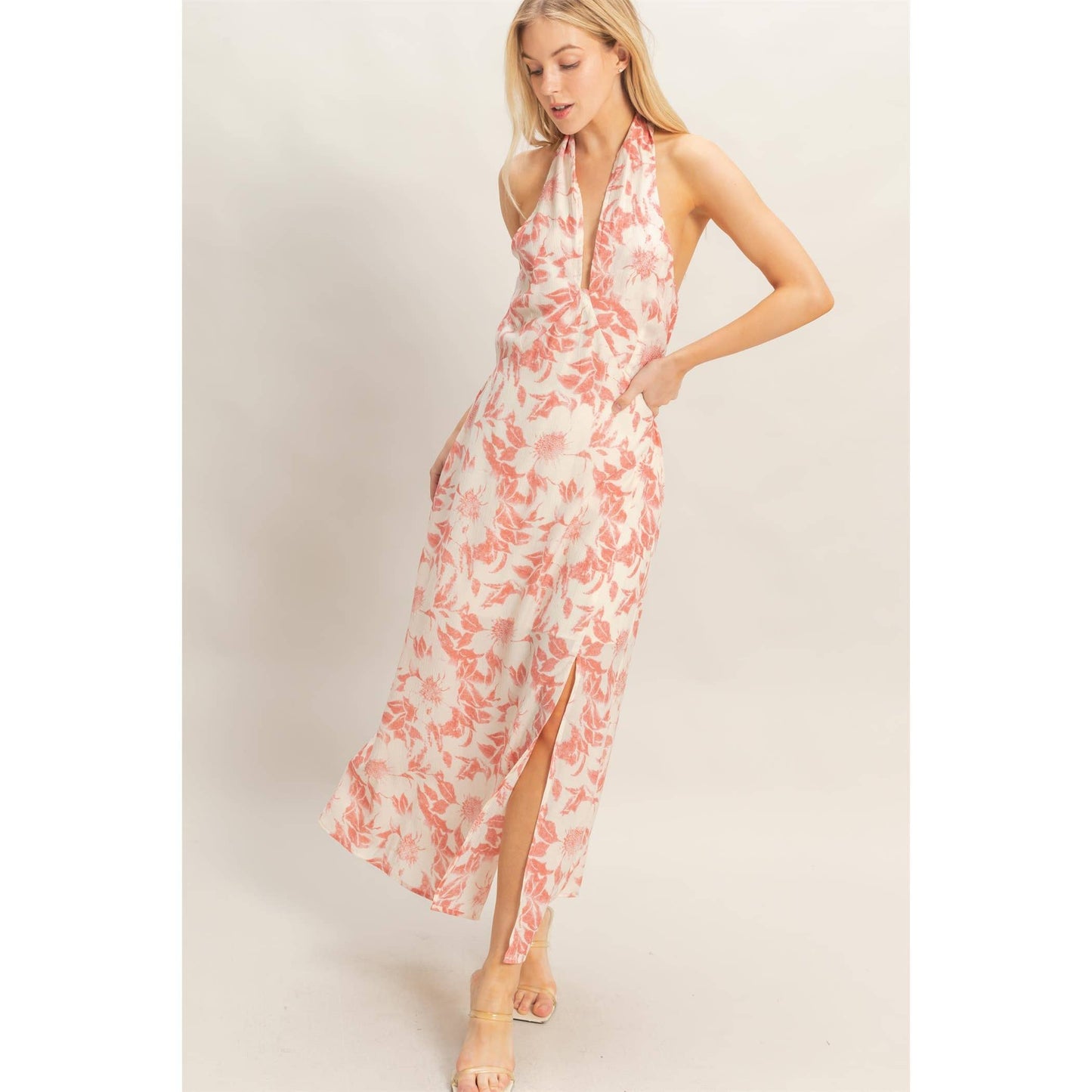 Floral Halter Neck Dress