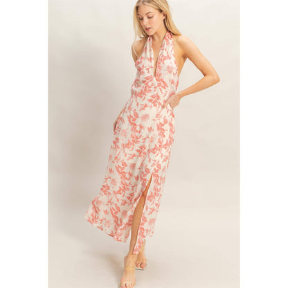 Floral Halter Neck Dress
