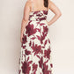 Plus Maroon Floral Mesh Midi Dress