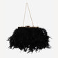 Feathered Chain Strap Hand Bag