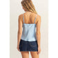 DZ25C247-Basic Satin Cami Cowl Neck Top