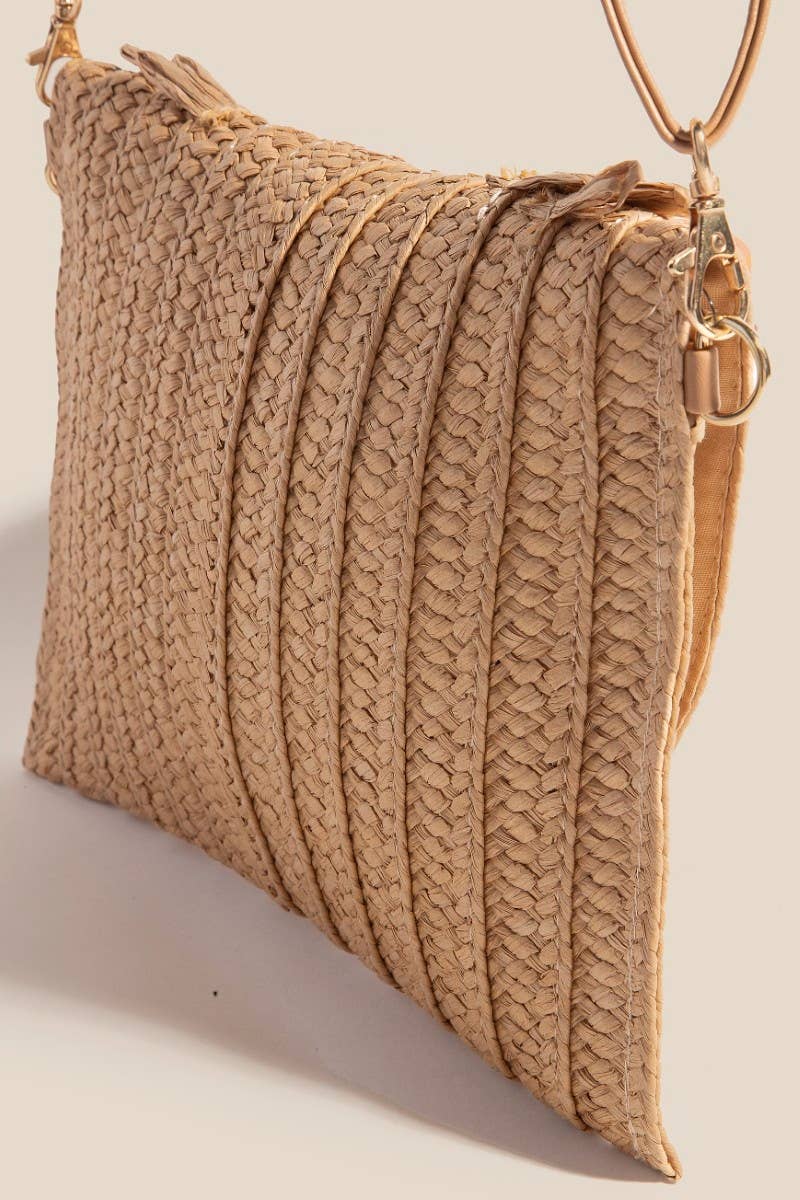 Intricate Paper Weave Envelope Clutch Bag