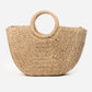 Half Moon Straw Tote Bag