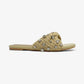 MAYLEEN - Raffia Beaded Slide Sandals, Mediterranean Style