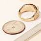 Black Piece Metallic Signet Band Ring