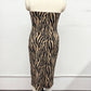Plus Size Strapless Animal Print Midi Dress