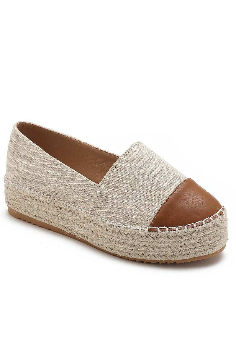 Trendy Bicolor Wedge Espadrille H8-925
