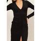 Suede Slit Midi Dress