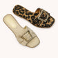 CONCEPT-32 BIG GOLDEN BUCKLE DESIGN SLIP-ON SANDAL