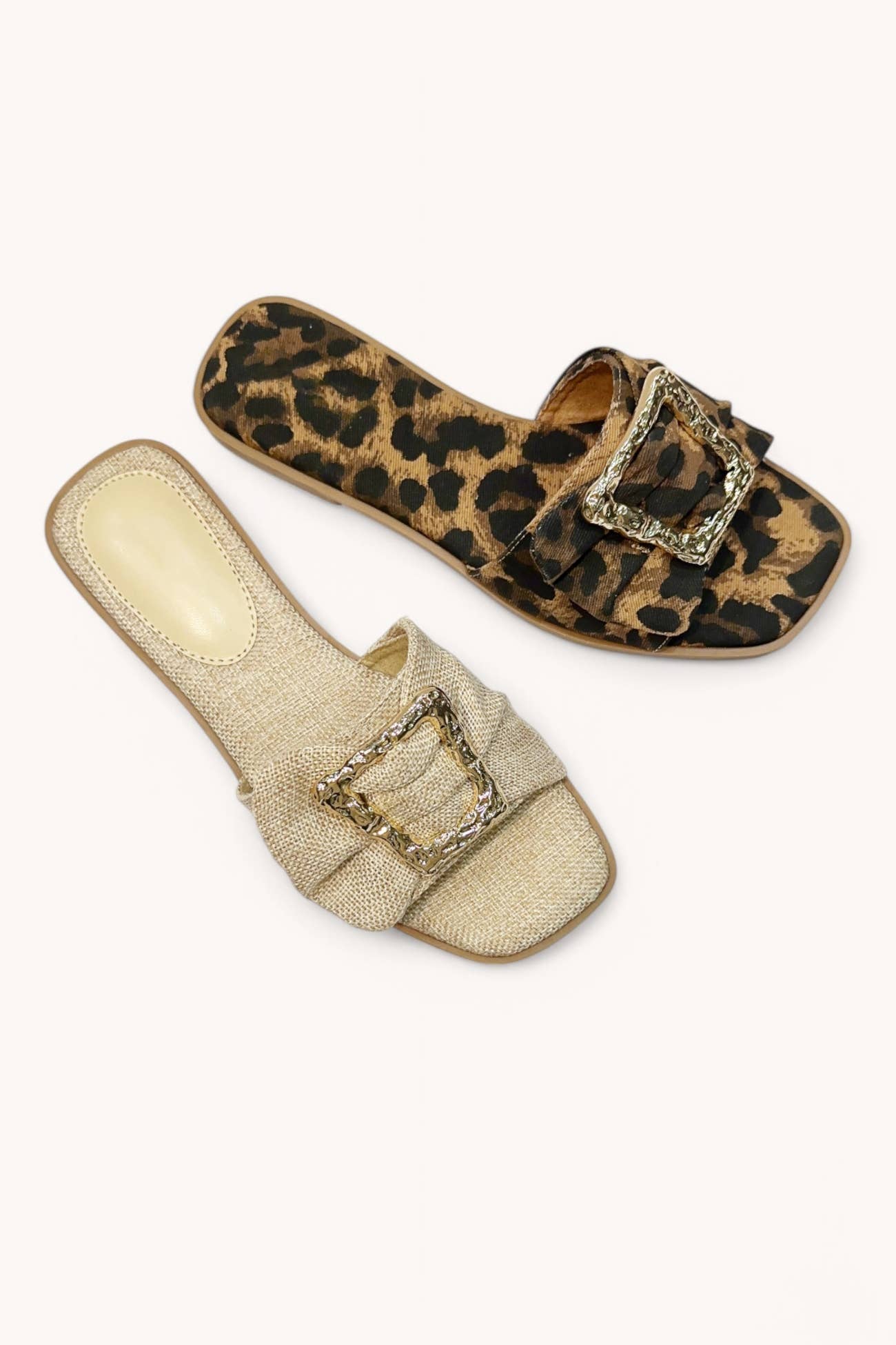 CONCEPT-32 BIG GOLDEN BUCKLE DESIGN SLIP-ON SANDAL