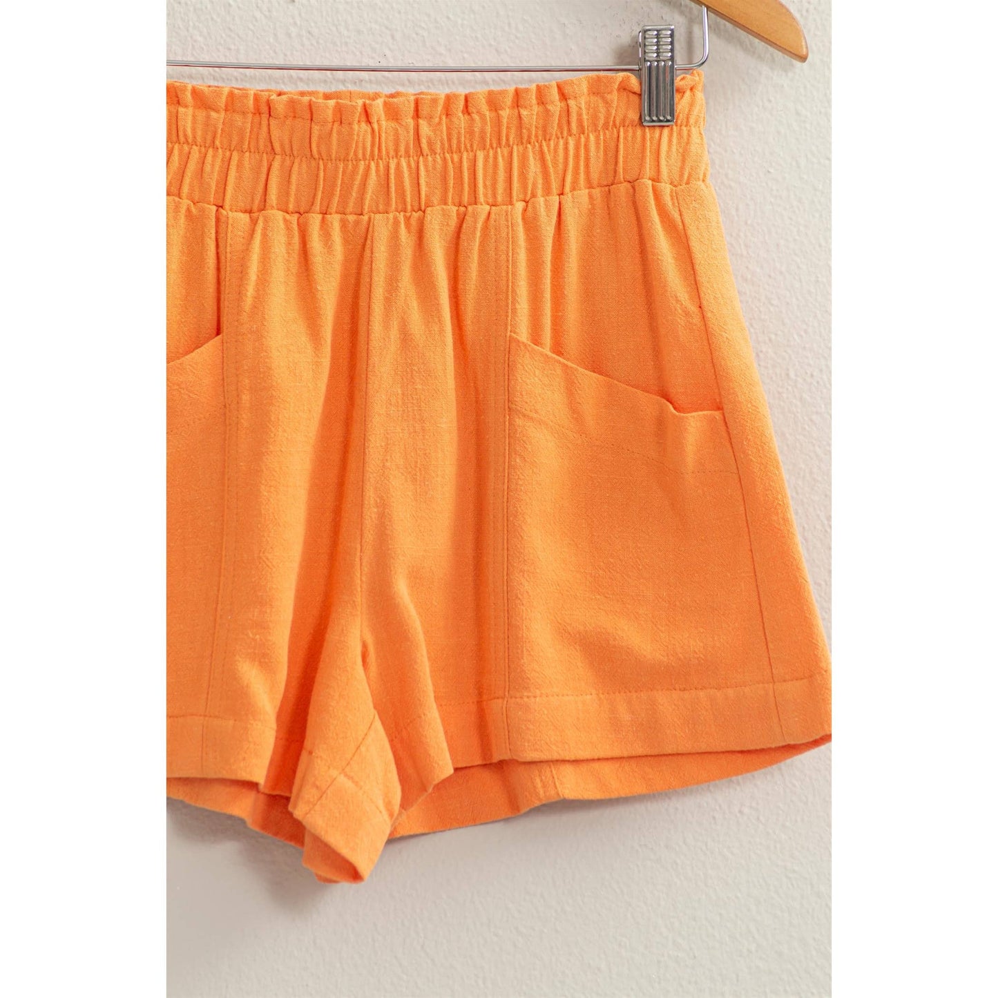 DZ24C377-D-ALL TIME FUN HIGH WAIST LINEN SHORTS