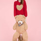 HEART JACQUARD CREW NECK KNIT PULLOVER SWEATER