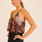 Abstract Animal Print Surplice Cami Top