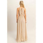 HF25E129-Side Cutout Side Slit Maxi Dress