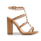 FN VITRO STUDS DRESSY SANDALS IN CAMEL