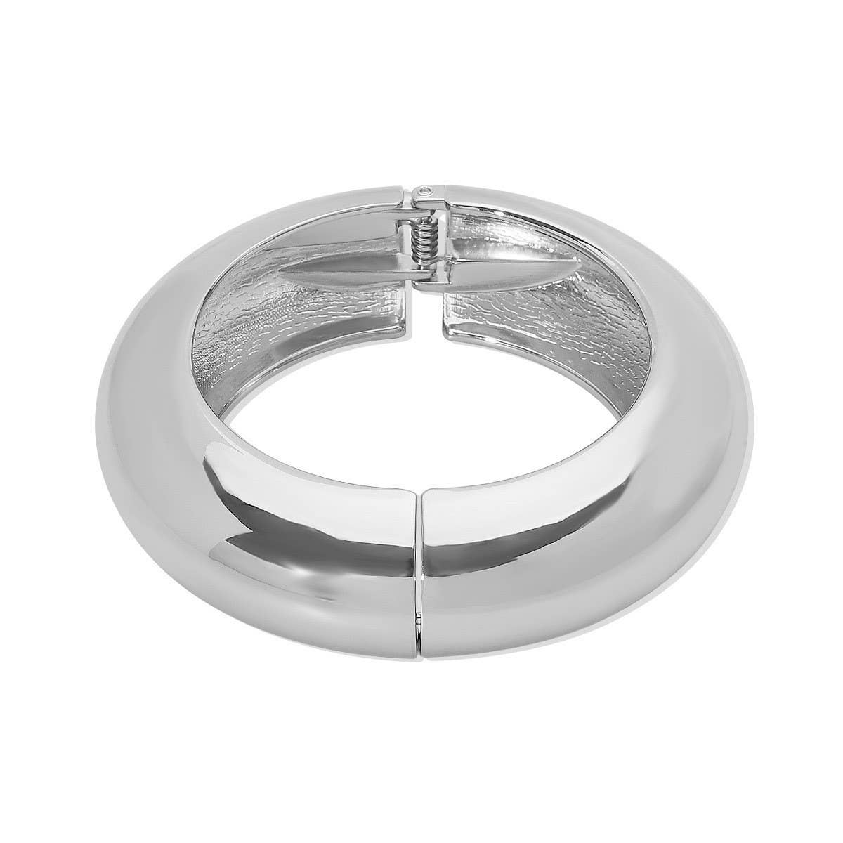Hip-Hop Glossy Spring Cuff Bracelet for Womens_CWMM3080