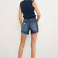 Frayed Hem Denim Shorts