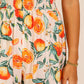 Citrus Print Strapless Wide Leg Jumpsuit
