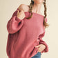 BOAT NECK BUBBLE SLEEVE SWEATER