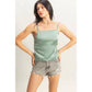 DZ25C126-Satin Back Tie Detail Sleeveless Top