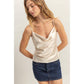 DZ25C247-Basic Satin Cami Cowl Neck Top