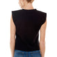 COTTON MUSCLE TEE WITH SHOULDER PADS