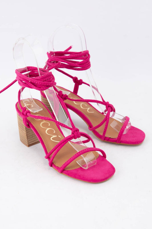 WEEKLACE UP ANKLE STRAP BLOCK HEEL SANDALS