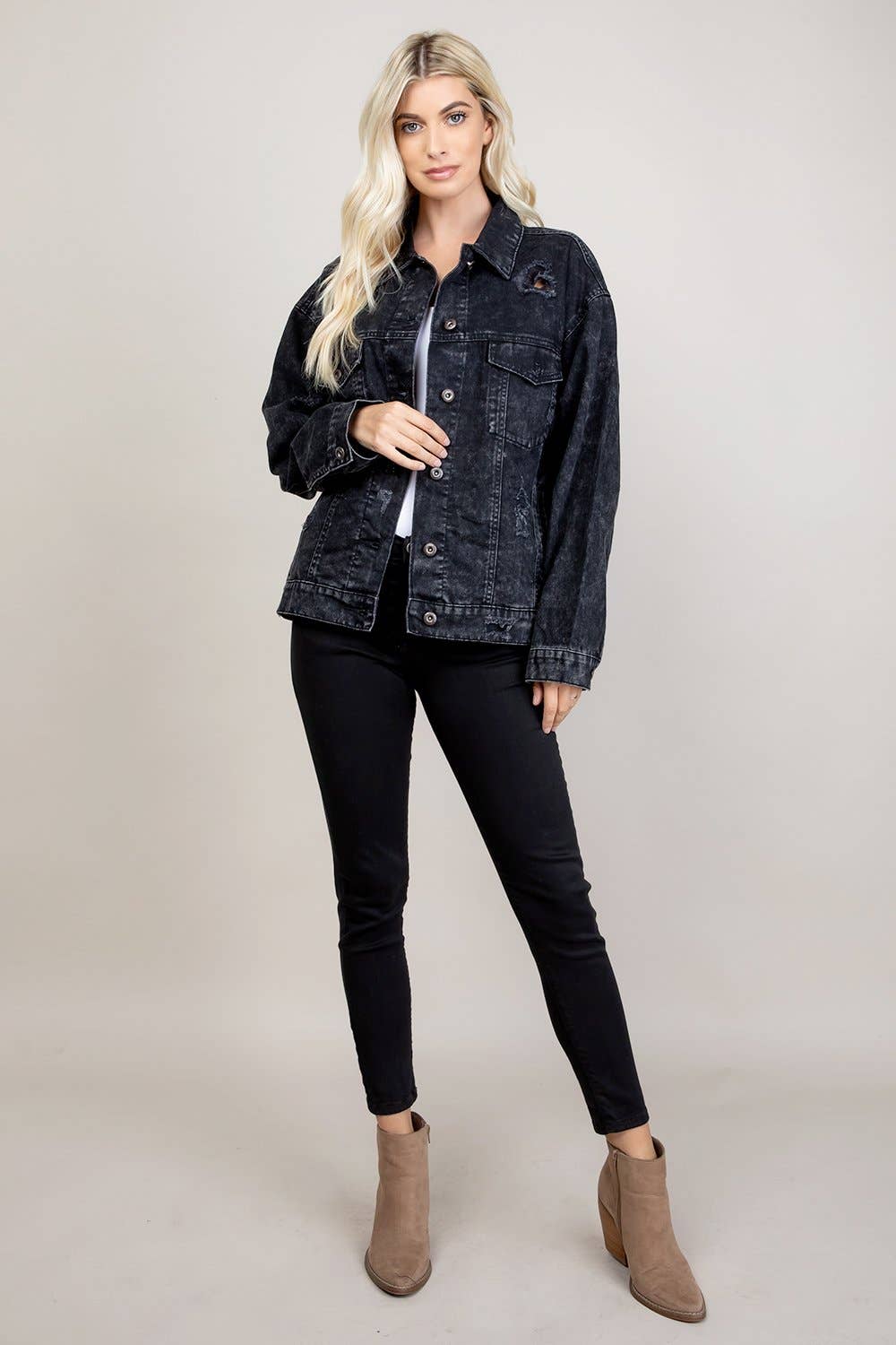 Destroyed Oversize Denim Jacket