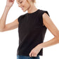 COTTON MUSCLE TEE WITH SHOULDER PADS