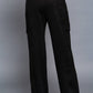 High Waist Straight Line Suede Cargo Pants