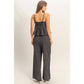 Spaghetti Strap Top And Wide-Leg Pants Set