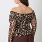 Sasha Plus Size Leopard Print Off-the-Shoulder Blouse