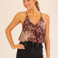 Abstract Animal Print Surplice Cami Top