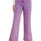 Acid Wash Frayed Hem Straight Wide Denim Pants