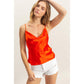 DZ25C247-Basic Satin Cami Cowl Neck Top
