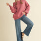 BOAT NECK BUBBLE SLEEVE SWEATER