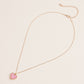 Gold Heart Pendant Necklace with Enamel and Crystal Charm