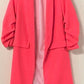 NEON RUCHED SLEEVE LONG BOYFRIEND BLAZER (81255-NEON)