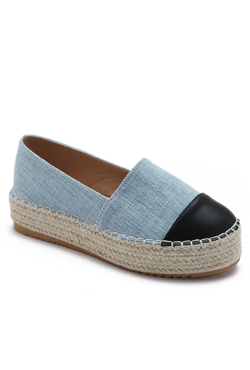 Trendy Bicolor Wedge Espadrille H8-925