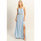 HF25E129-Side Cutout Side Slit Maxi Dress
