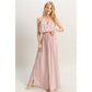 HF25E001-SET-Ruched Top And High Waist Pants Set