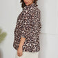 LEOPARD PRINT 3/4 RUCHED SLEEVE BLAZER(80172-LEOPARD#1)