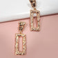 HAMMERED RECTANGLE DROP TITANIUM POST EARRINGS | 31E40439