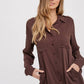 STUDDED EPAULETTE BUTTON UP SHIRT