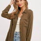 STUDDED EPAULETTE BUTTON UP SHIRT