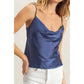 DZ25C247-Basic Satin Cami Cowl Neck Top